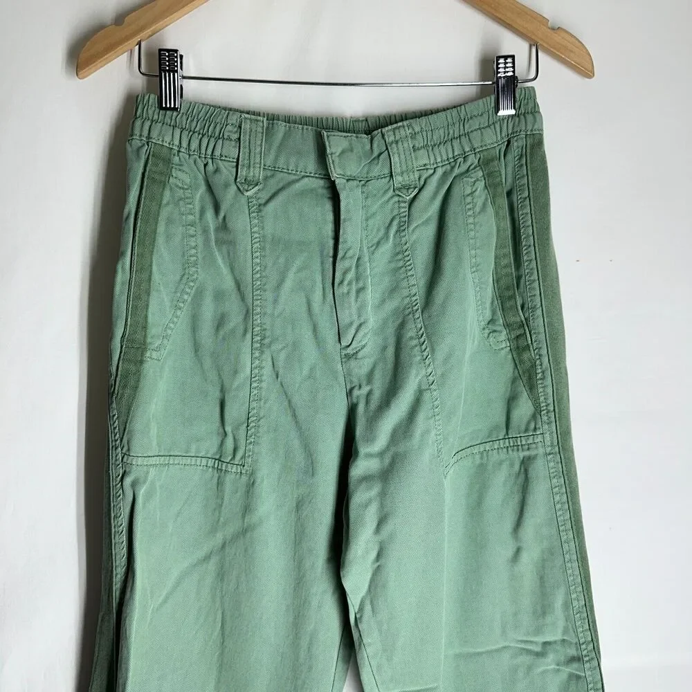 Zara Joggers Pull On Pants Lyocell Linen Blend Casual Elastic High Waist Size S